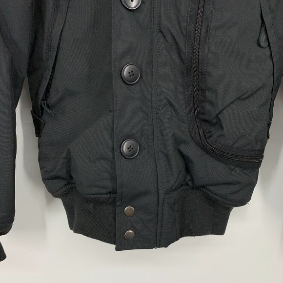 Alpha Industries N-3b Alpine Parka Mens Black Faux Fur Hooded Button Front - Picture 8 of 12